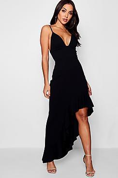 Boohoo Boutique Ella Strappy Frill Detail Maxi Dress
