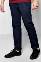 Boohoo Slim Fit Stretch Chino Navy