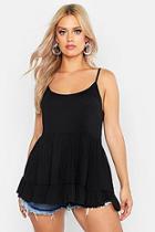 Boohoo Plus Strappy Smock Tiered Cami