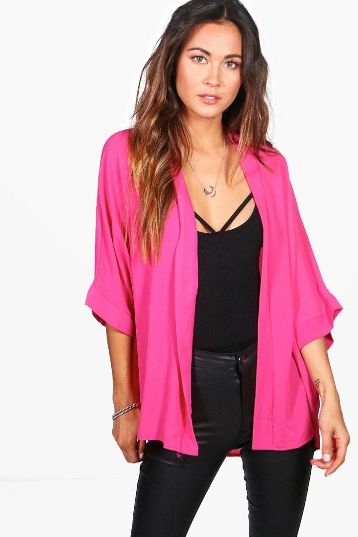 Boohoo Bella Crepe Kimono Fuchsia