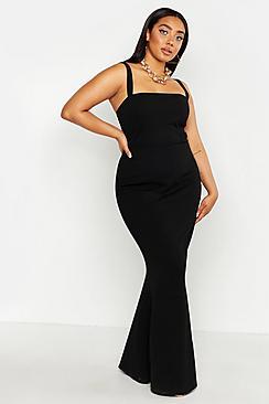 Boohoo Plus Square Neck Shape Maxi Dress