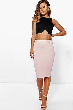 Boohoo Petite April Basic Midi Bodycon Skirt