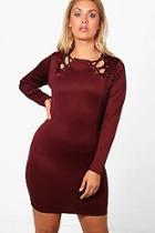 Boohoo Plus Michaela Lace Up Detail Bodycon Dress