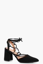 Boohoo Danielle Wrap Up Sling Back Court Shoe Black