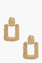 Boohoo Small Square Textured Statement Earrings