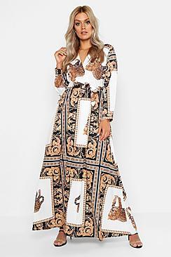 Boohoo Plus Chain Print Maxi Dress