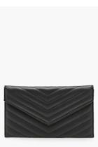 Boohoo Emily Chevron Quilted Clutch & Chain
