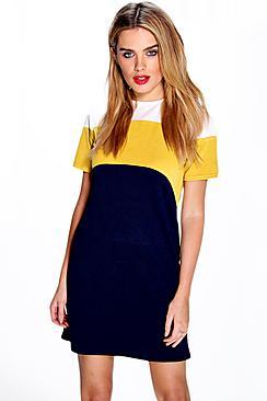 Boohoo Daniella Colour Block Shift Dress