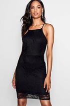 Boohoo Tall Elisha Square Neck Lace Bodycon Dress
