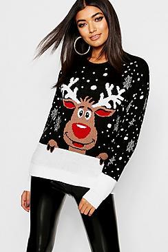 Boohoo Reindeer Christmas Sweater