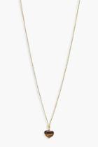 Boohoo Tiger Eye Agate Heart Necklace