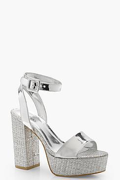 Boohoo Matilda Diamante Platform Two Parts