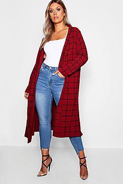 Boohoo Plus Windowpane Check Duster