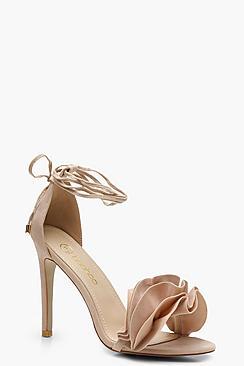 Boohoo Grace Ruffle Ankle Wrap Sandals