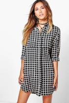 Boohoo Amanda Flannel Shirt Dress Black
