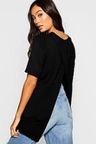 Boohoo Split Open Back T-shirt