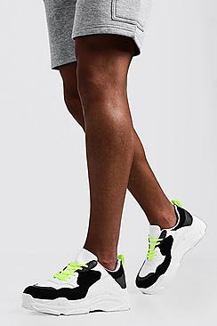 Boohoo Mix Material Chunky Trainer