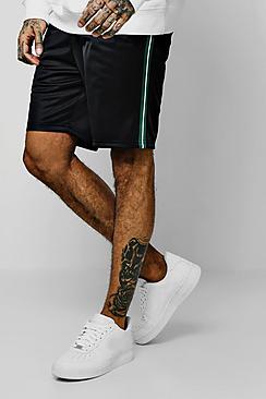 Boohoo Tricot Mid Length Short With Tape Detail