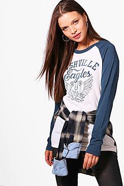 Boohoo Sophie Printed Ringer Tee