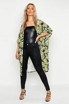 Boohoo Plus Neon Palm Printed Kimono
