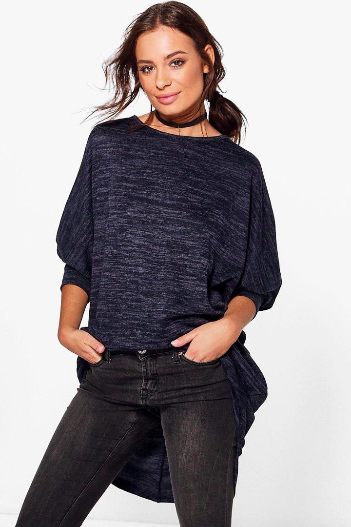 Boohoo Tia Oversized Jumper Navy