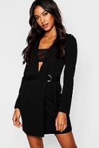 Boohoo Mesh Insert Blazer Dress