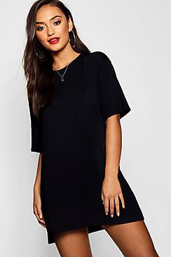 Boohoo Petite Violet Oversized T-shirt Dress