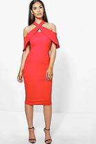 Boohoo Tia Oversized Cold Shoulder Bodycon Dress