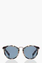Boohoo Anna Patterned Frame Round Sunglasses
