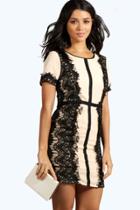 Boohoo Tigerlily Boutique Panelled Lace Mini Dress Black