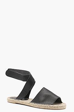 Boohoo Caroline Ankle Wrap Flat Mule Espadrilles