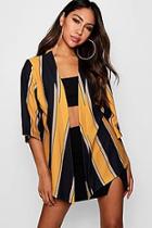 Boohoo Bold Stripe Kimono