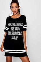 Boohoo Kyla 90's Gangsta Rap Sleep Tee