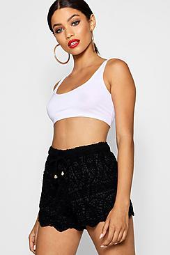 Boohoo Brinley All Over Crochet Shorts