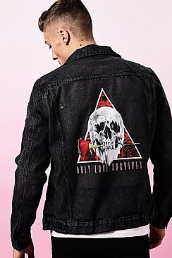 Boohoo Valentines Only Love Survives Denim Jacket