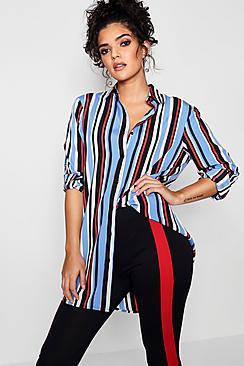 Boohoo Steph Stripe Oversized Shirt