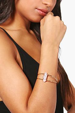 Boohoo Rose Crystal Set Delicate Arm Cuff