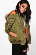 Boohoo Abigail Double Layer Ma1 Bomber Jacket