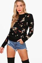 Boohoo Charlotte Embroidered Knitted Jumper