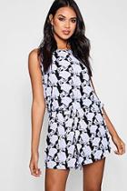 Boohoo Brianna All Over Printed Vest And Short
