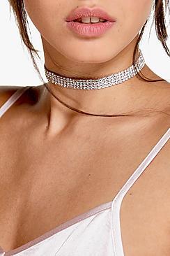 Boohoo Diamante Bling Bling Choker