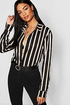Boohoo Tall Stripe Woven Shirt
