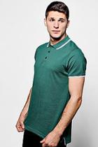 Boohoo Short Sleeve Pique Polo With Tipping Detail
