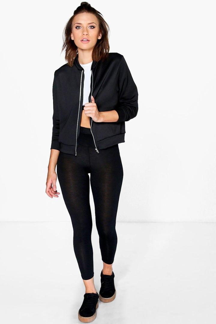 Boohoo Petite Evie Basic High Waist Jersey Legging Black