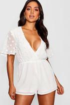 Boohoo Chiffon Textured Romper