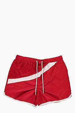 Boohoo Contrast Stripe Runner Style Swim Shorts