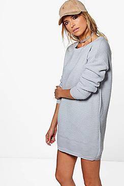 Boohoo Charlotte Rib Knit Jumper Dress