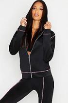 Boohoo Fit Contrast Piping Sports Jacket