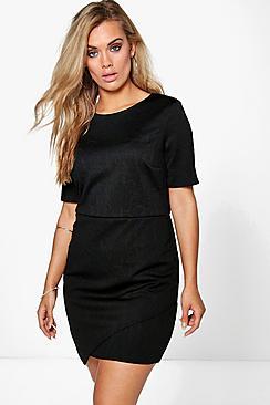 Boohoo Plus Lucy Asymmetric Dress