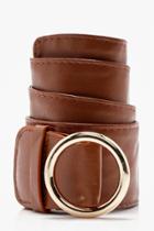 Boohoo Lucy Circle Buckle Loop Through Belt Tan